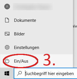 3. Ein-/Aus Button anklicken